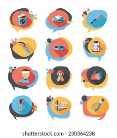 Pet bubble speech flat banner design background set, eps10