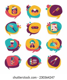 Pet bubble speech flat banner design background set, eps10