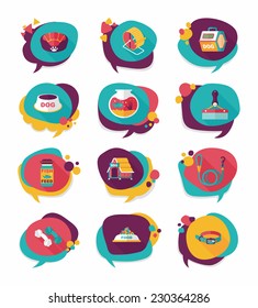 Pet bubble speech flat banner design background set, eps10