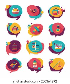 Pet bubble speech flat banner design background set, eps10