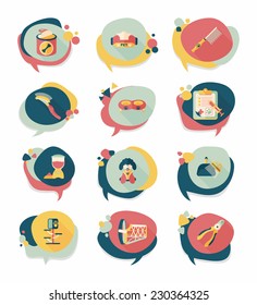 Pet bubble speech flat banner design background set, eps10