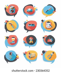 Pet bubble speech flat banner design background set, eps10