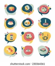 Pet bubble speech flat banner design background set, eps10