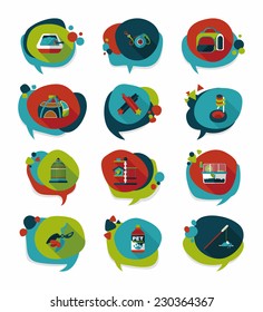 Pet bubble speech flat banner design background set, eps10