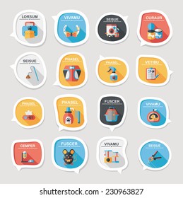 Pet bubble speech flat banner design background set, eps10