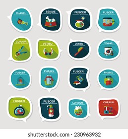 Pet bubble speech flat banner design background set, eps10