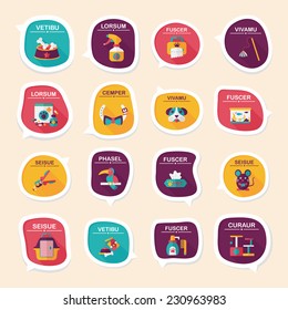 Pet bubble speech flat banner design background set, eps10