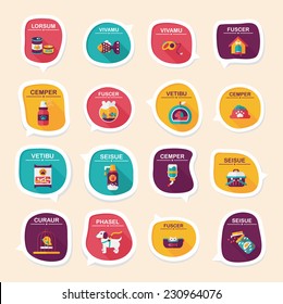 Pet bubble speech flat banner design background set, eps10