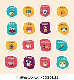 Pet bubble speech flat banner design background set, eps10