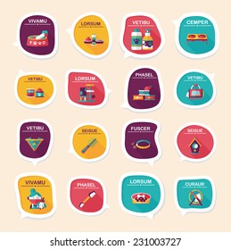 Pet bubble speech flat banner design background set, eps10