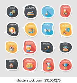 Pet bubble speech flat banner design background set, eps10