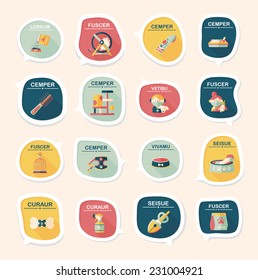 Pet bubble speech flat banner design background set, eps10