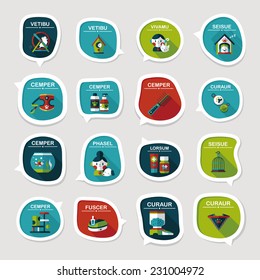 Pet bubble speech flat banner design background set, eps10