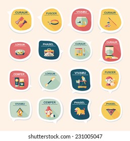 Pet bubble speech flat banner design background set, eps10