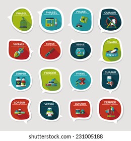 Pet bubble speech flat banner design background set, eps10
