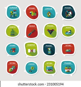 Pet bubble speech flat banner design background set, eps10