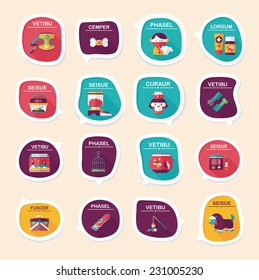 Pet bubble speech flat banner design background set, eps10