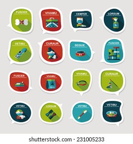Pet bubble speech flat banner design background set, eps10