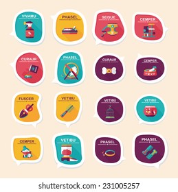 Pet bubble speech flat banner design background set, eps10