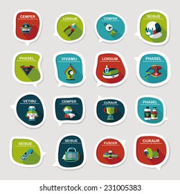 Pet bubble speech flat banner design background set, eps10