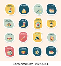 Pet bubble speech flat banner design background set, eps10, dummy text