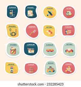 Pet bubble speech flat banner design background set, eps10, dummy text