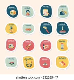 Pet bubble speech flat banner design background set, eps10, dummy text