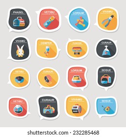 Pet bubble speech flat banner design background set, eps10, dummy text