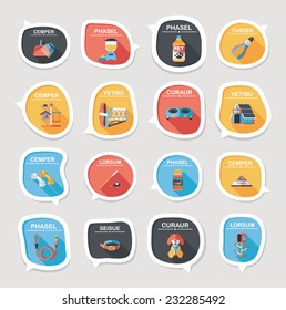 Pet bubble speech flat banner design background set, eps10, dummy text