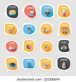 Pet bubble speech flat banner design background set, eps10, dummy text