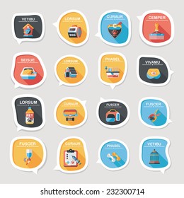 Pet bubble speech flat banner design background set, eps10, dummy text