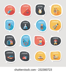 Pet bubble speech flat banner design background set, eps10, dummy text