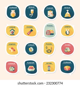 Pet bubble speech flat banner design background set, eps10, dummy text