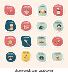 Pet bubble speech flat banner design background set, eps10, dummy text