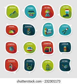 Pet bubble speech flat banner design background set, eps10, dummy text
