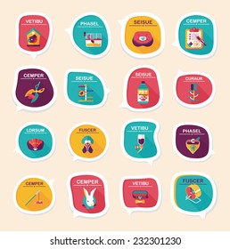 Pet bubble speech flat banner design background set, eps10, dummy text