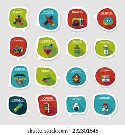 Pet bubble speech flat banner design background set, eps10, dummy text