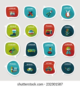 Pet bubble speech flat banner design background set, eps10, dummy text