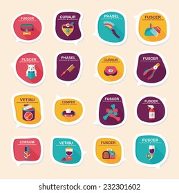 Pet bubble speech flat banner design background set, eps10, dummy text