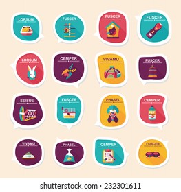 Pet bubble speech flat banner design background set, eps10, dummy text