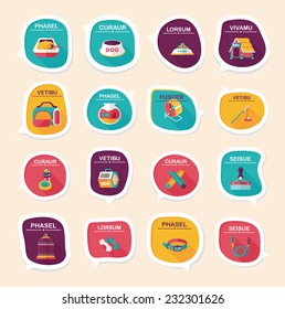 Pet bubble speech flat banner design background set, eps10, dummy text
