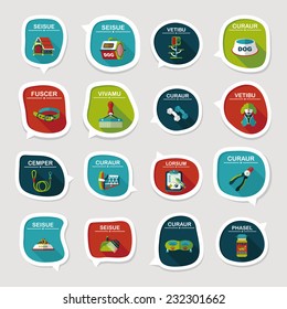 Pet bubble speech flat banner design background set, eps10, dummy text