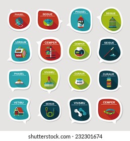 Pet bubble speech flat banner design background set, eps10, dummy text