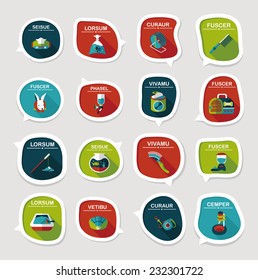 Pet bubble speech flat banner design background set, eps10, dummy text