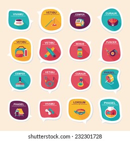Pet bubble speech flat banner design background set, eps10, dummy text