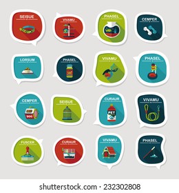 Pet bubble speech flat banner design background set, eps10, dummy text