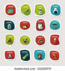 Pet bubble speech flat banner design background set, eps10, dummy text