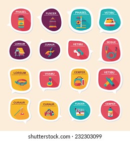 Pet bubble speech flat banner design background set, eps10, dummy text