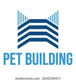 pet building flat minimalist logo design