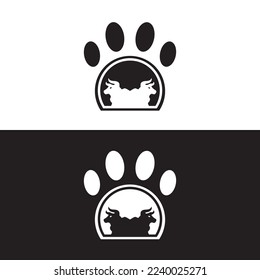 Pet bull animal logo design . icon logo 